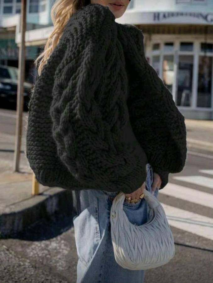 Wild Honey braided cable, hand knitted cardigan