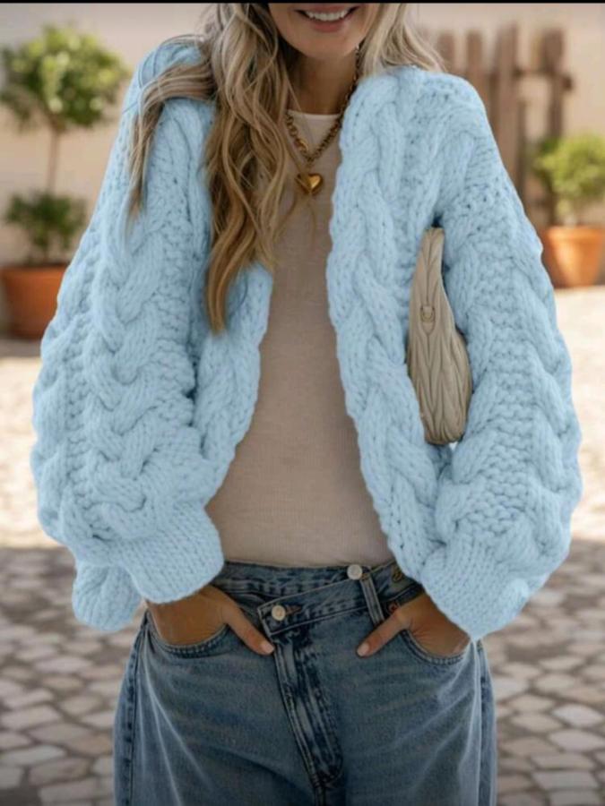 Wild Honey braided cable, hand knitted cardigan