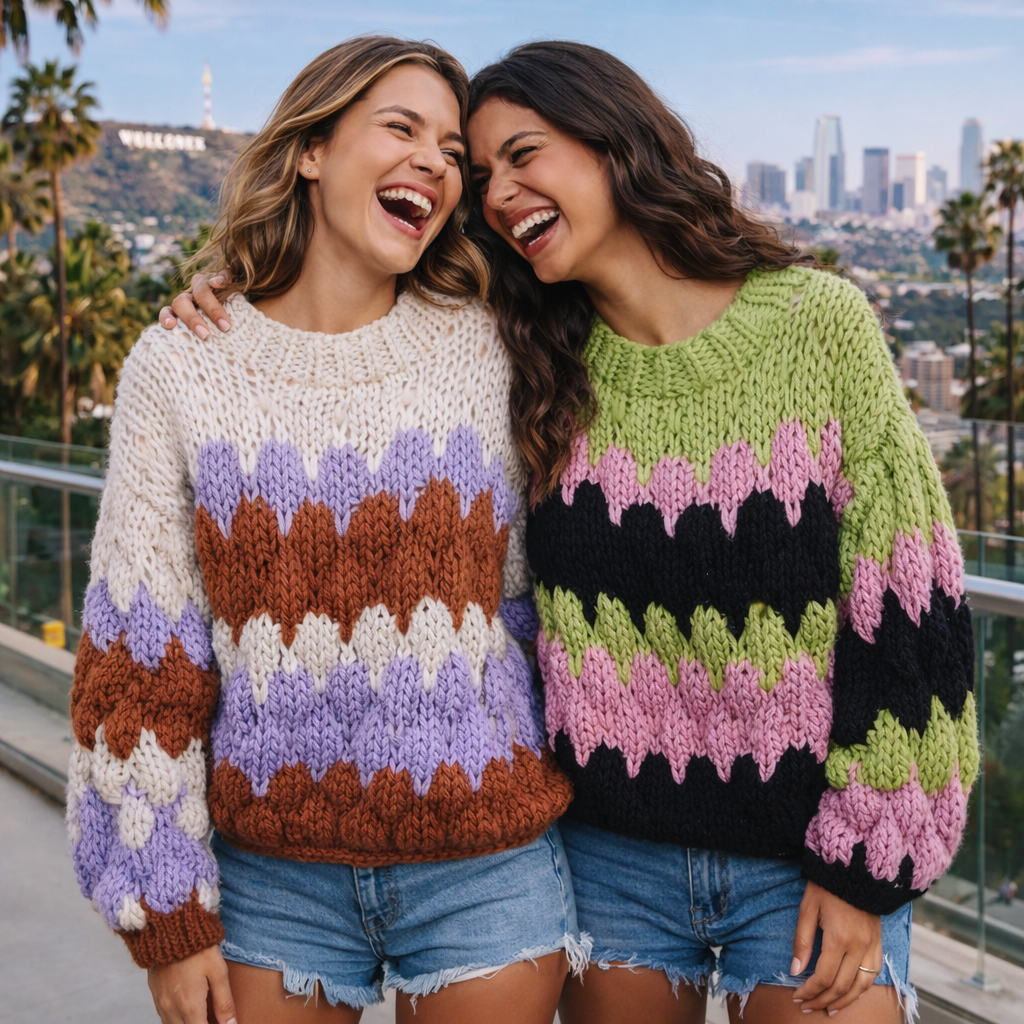 Wild Honey chunky, hand knitted sweater