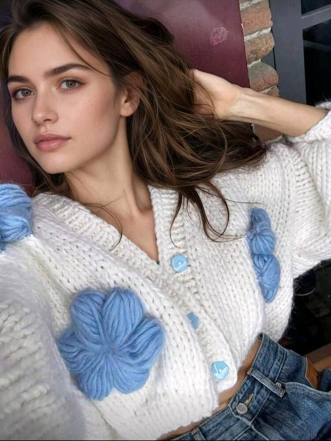 Flower Power flower embroidered cardigan