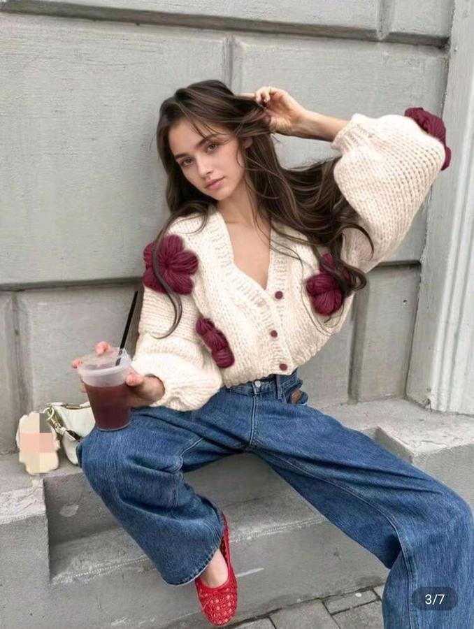 Flower Power flower embroidered cardigan