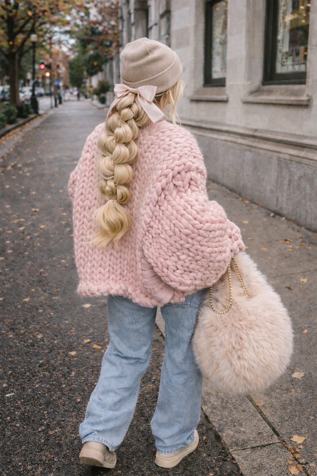 Peony pink dreamy, hand knitted cardigan