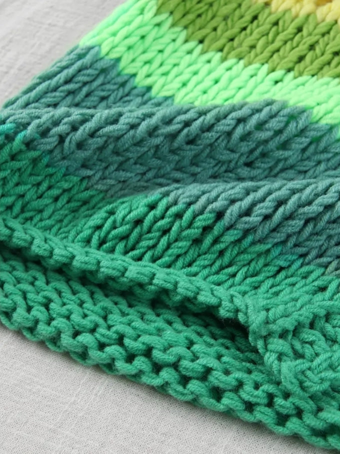 Hand knitted, oversized, soft, multicoloured cardigan