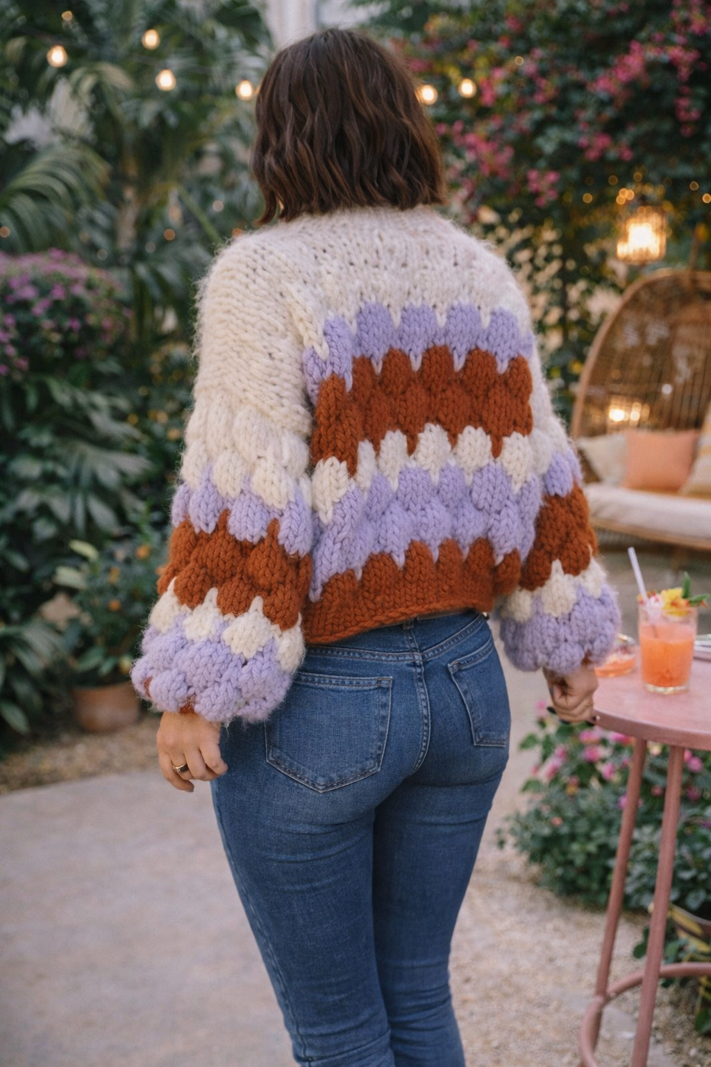 Wild Honey chunky, hand knitted sweater