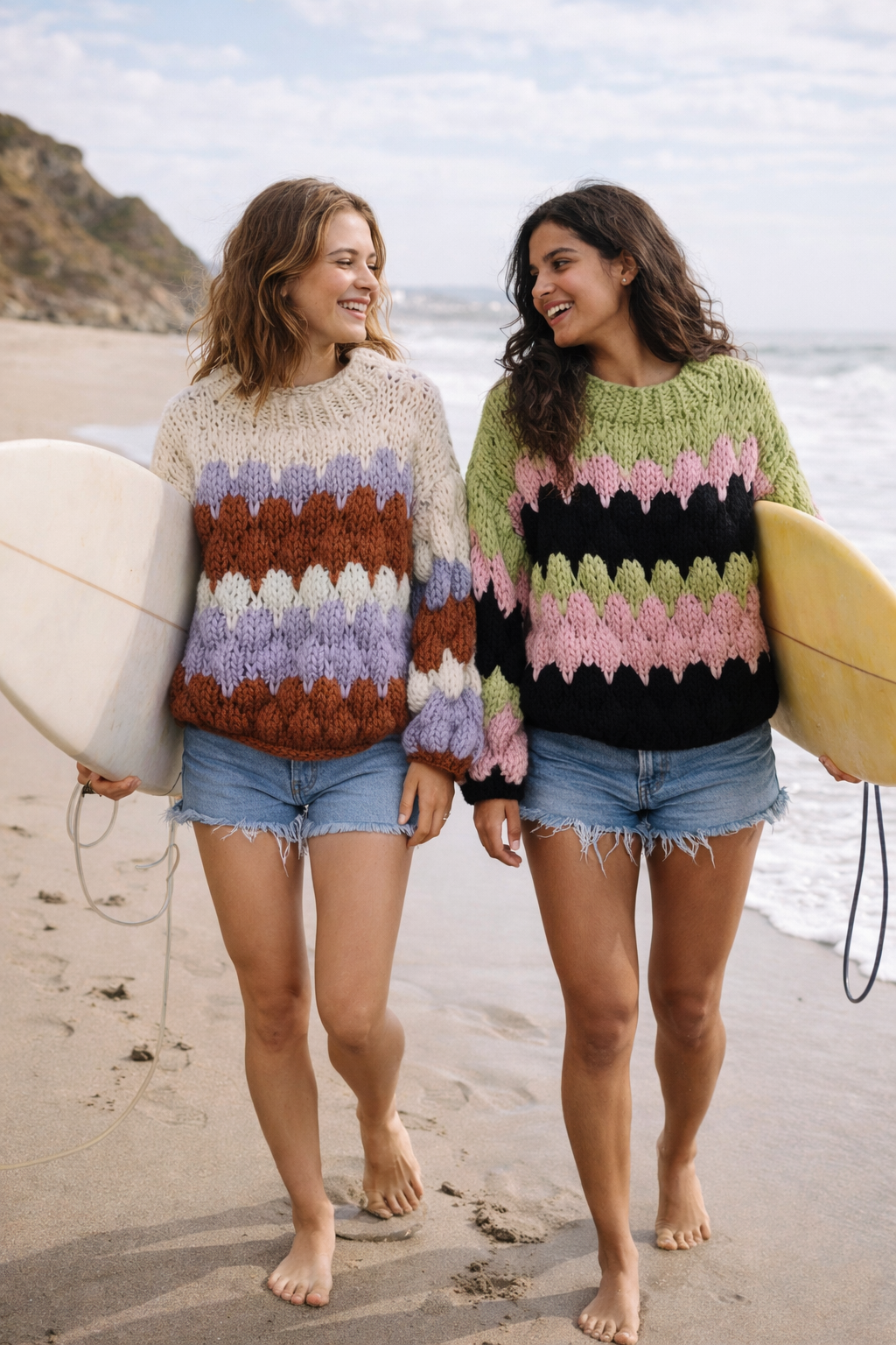 Wild Honey chunky, hand knitted sweater