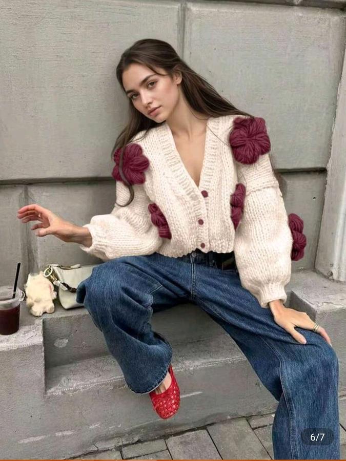 Flower Power flower embroidered cardigan