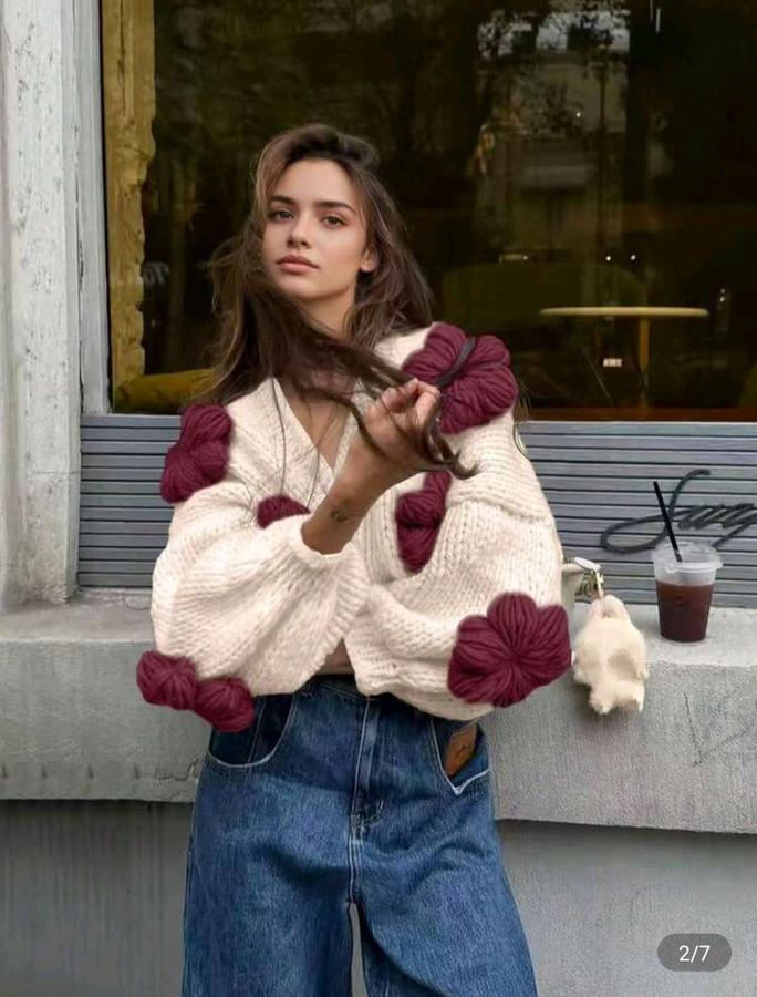 Flower Power flower embroidered cardigan