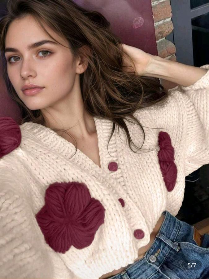 Flower Power flower embroidered cardigan