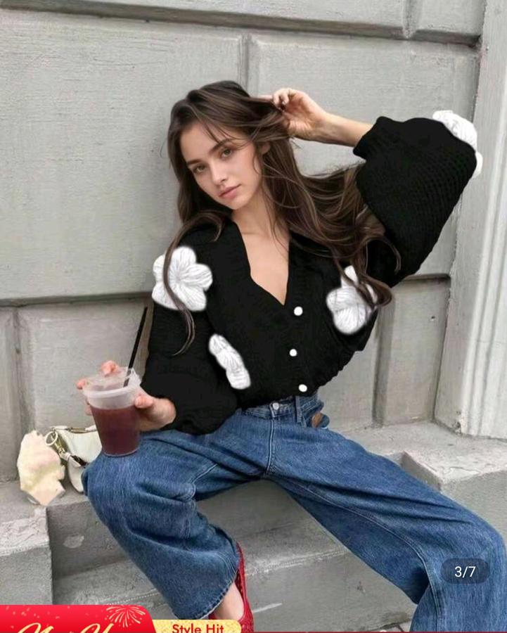 Flower Power flower embroidered cardigan