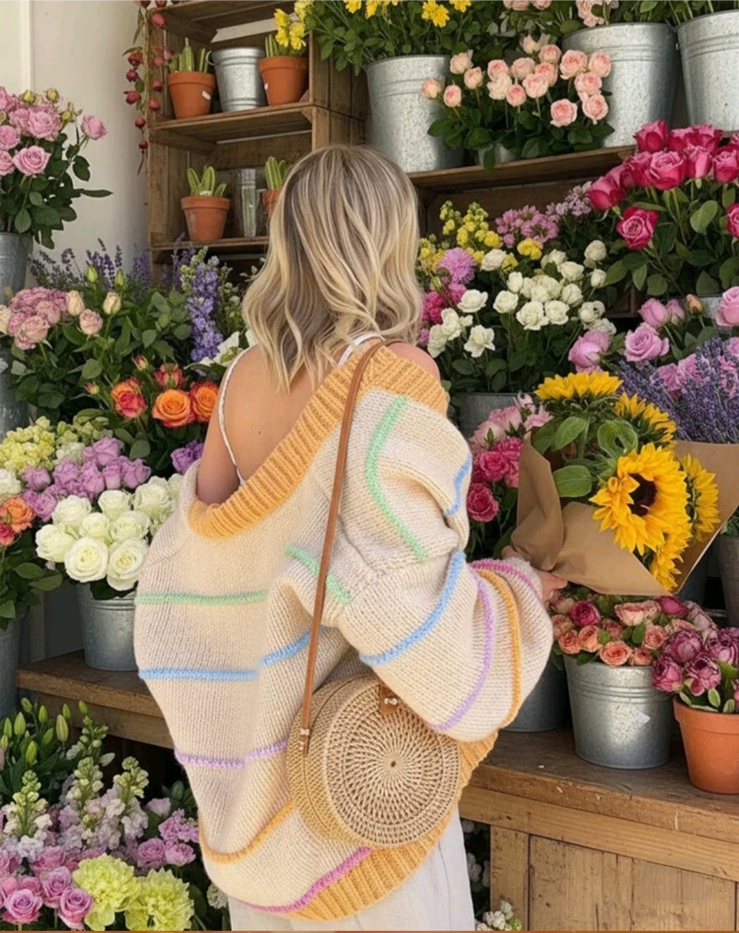 Desert Sunset braided cable, hand knitted cardigan