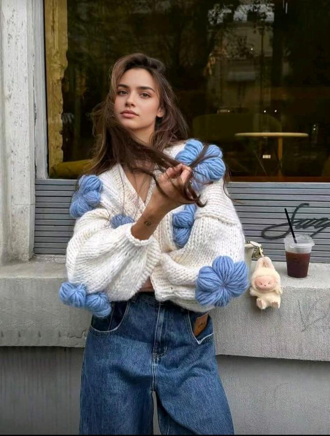 Flower Power flower embroidered cardigan